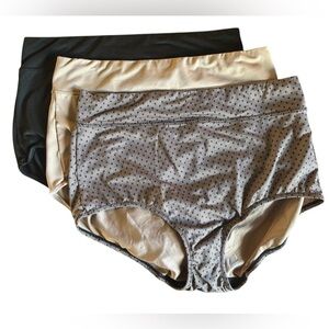 Warner's Black, Cream, & Polka Print High-Waist Panties Set